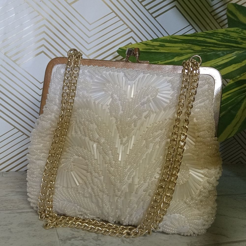 VINTAGE 1950S handmade beaded bag